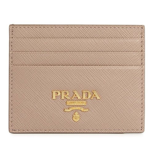 Prada Saffiano Card Holder - Pinkbeige