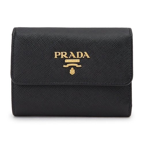 Prada Saffiano Short Wallet - Black