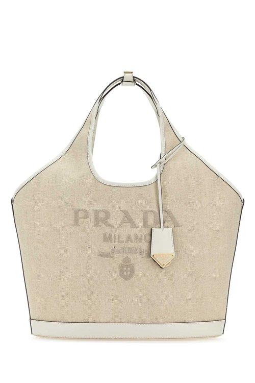 Prada Sand Canvas Shopping Bag - 1BG472VOAH2DLIF0N86