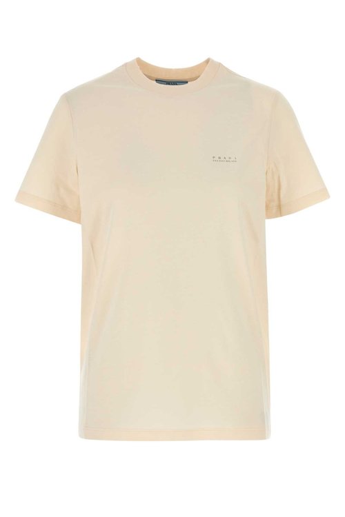 Prada Sand Cotton T-shirt - 35838S16117KFF0354