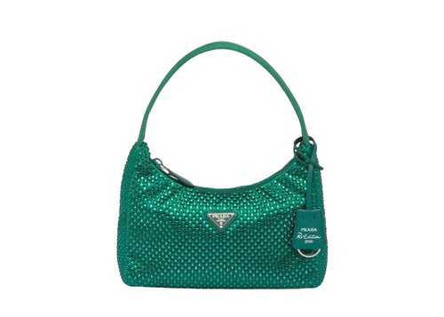Prada Satin Mini Bag with Crystals - Mango