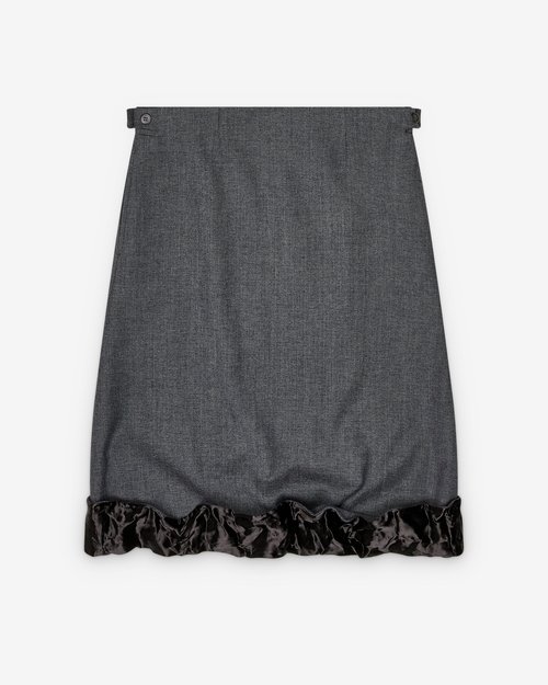 Prada Shapeable Wool Skirt - Anthracite Grey - P154Z18KWF0308