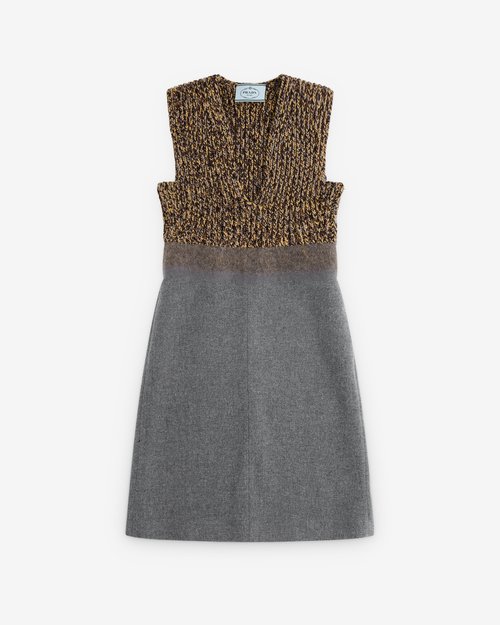 Prada Shetland Wool And Cashmere Dress - Slate Grey - P3Q26R