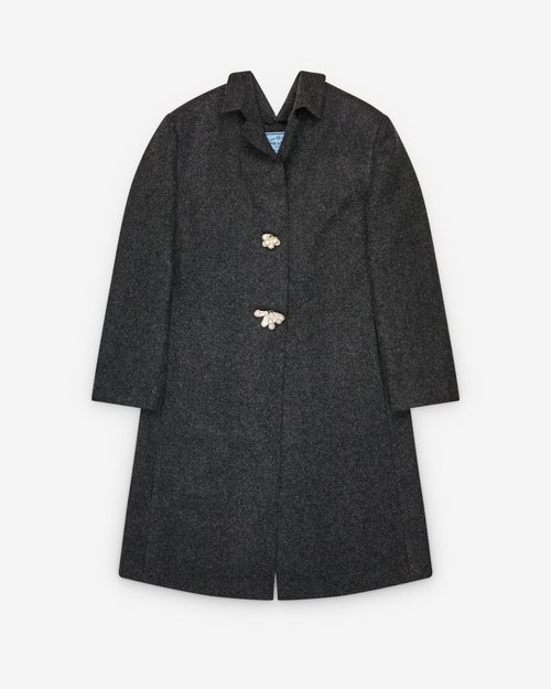 Prada Shetland Wool Coat - Slate Grey - P674SY_18OY_F0480