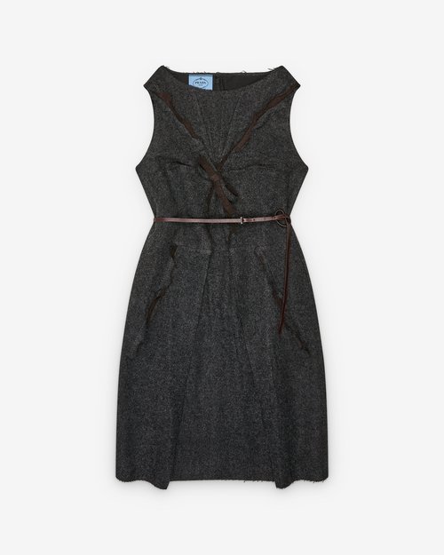 Prada Shetland Wool Dress - Slate Grey - P3Q65K_18OY_F0480