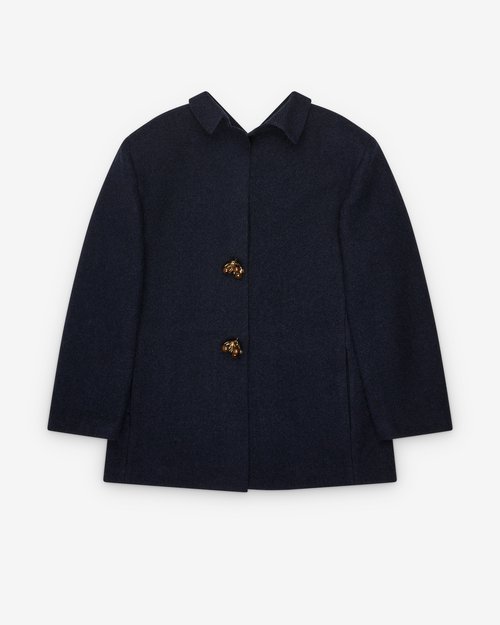 Prada Shetland Wool Jacket - Navy - P573PY_18OY_F0008