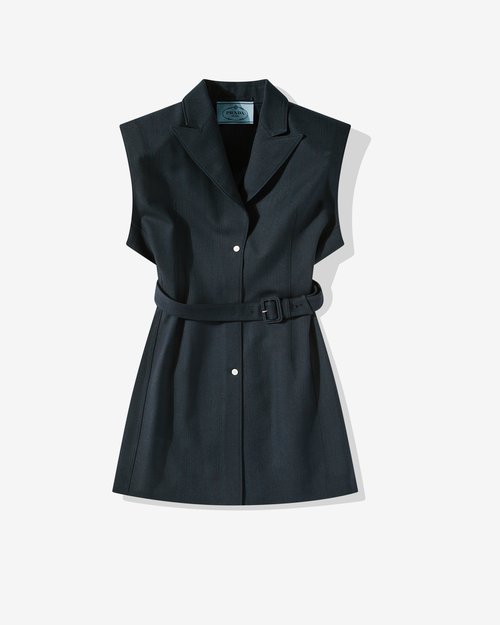 Prada Single-Breasted Pinstripe Wool Vest - Steel Grey - P567OH