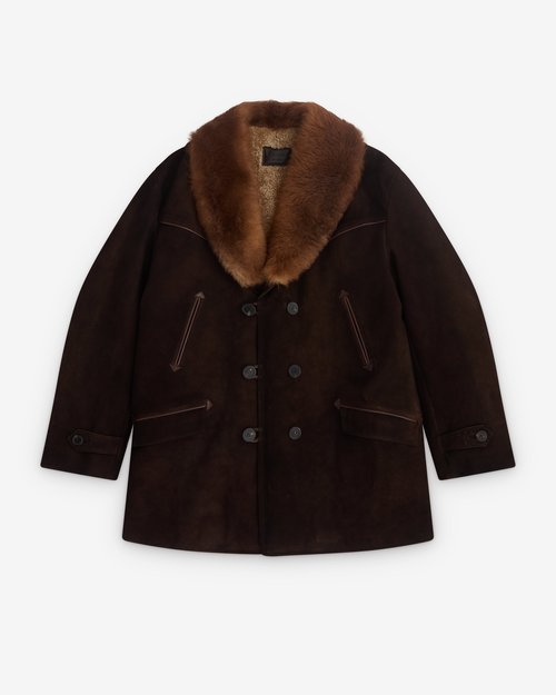 Prada Suede Coat - Brown - UPS673