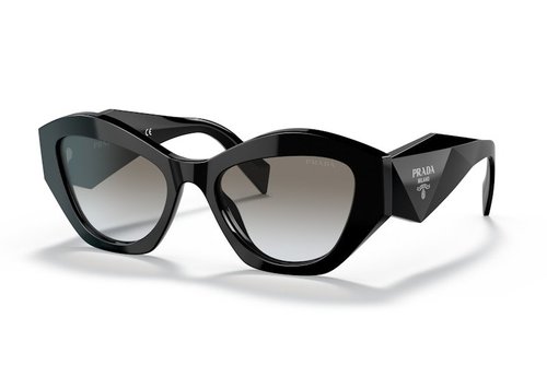 Prada Symbole Logo Irregular Sunglasses - Black/Silver (SPR07Y 1AB-0A7)