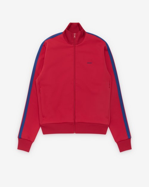 Prada Technical Fabric Blouson Jacket - Red/Bright Blue - UJL03D