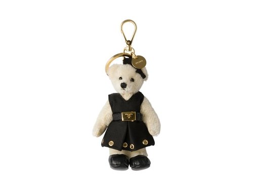 Prada Teddy Charm Small Keychain - White