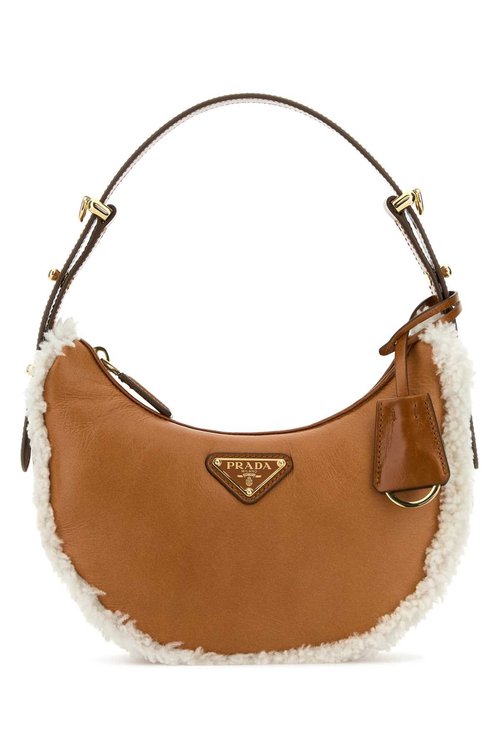 Prada Two-tone Leather And Shearling Arquã¨ Handbag - 1BC194VOOX2CTTF036S