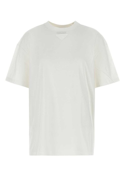 Prada White Cotton Oversize T-shirt - 3558AS21111CDF0009