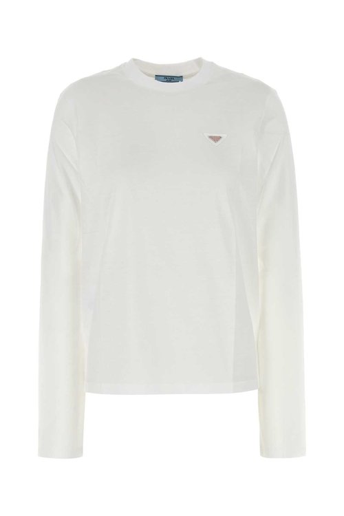 Prada White Cotton T-shirt - 34630SOOO15ZGF0009