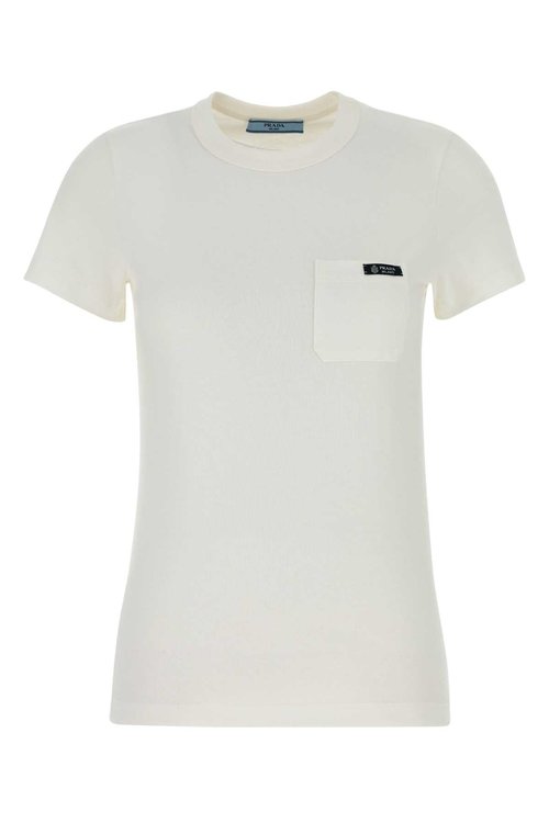 Prada White Cotton T-shirt - 3573BSOOO18ZEF0009