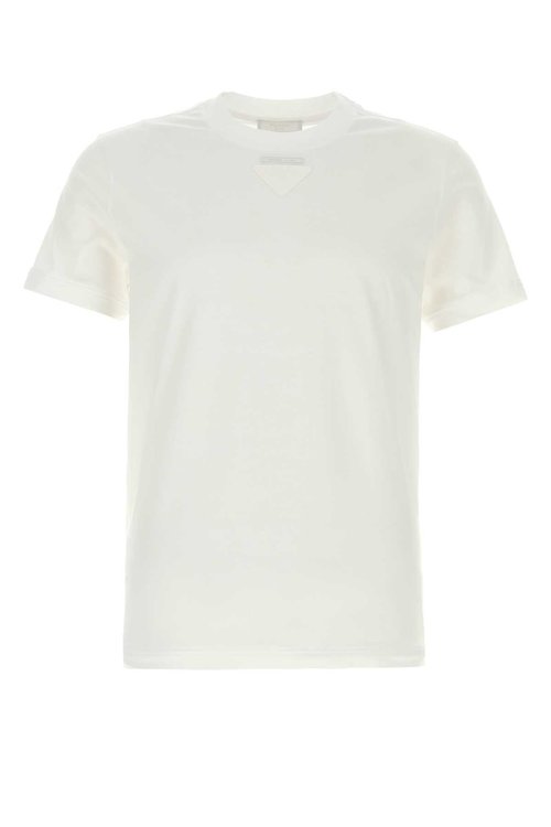 Prada White Cotton T-shirt - UJN979SOOO11CD_F0009