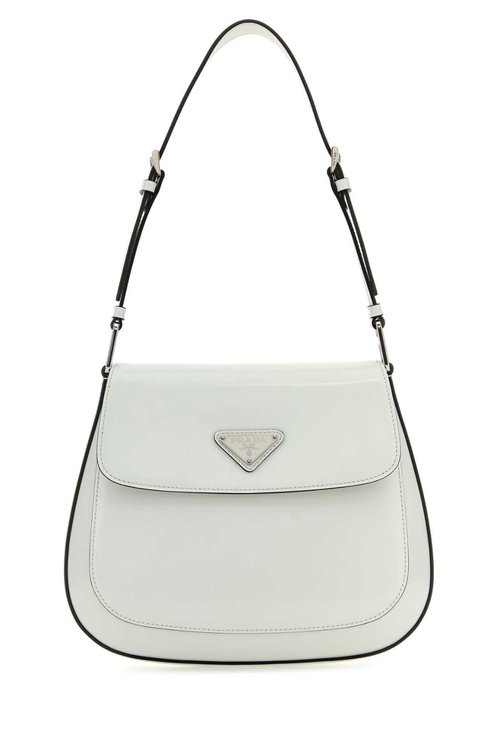 Prada White Leather Cleo Shoulder Bag - 1BD303VHOOZO6F0PG7