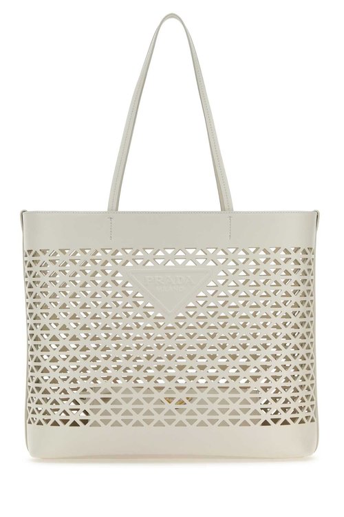 Prada White Leather Shopping Bag - 1BG503_2CY4_F0009
