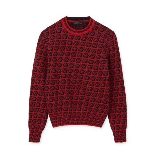 Prada Wool Cashmere Crew-Neck Sweatshirt - Red - UMB258_S 212 1ZJY