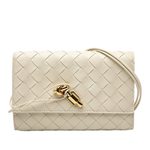 Pre-owned Bottega Veneta Nappa Intrecciato Andiamo Pouch On Strap R472AG2ZOnVL6UI4 - White - R472AG2ZONVL6UI4 X