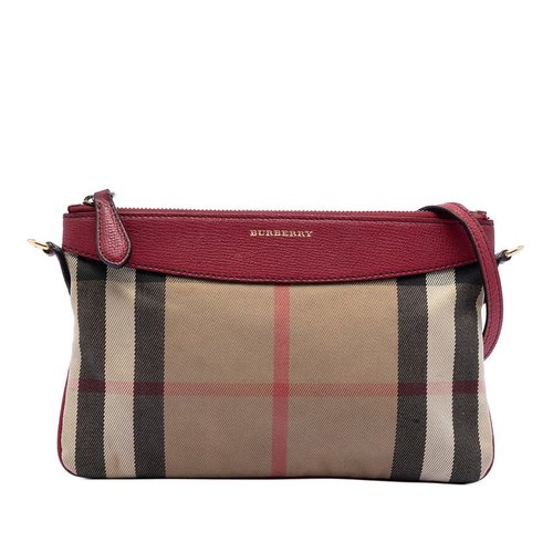 Pre-owned Burberry House Check Canvas Derby Peyton Crossbody FOSOALB5SIB - Brown - FOSOALB5SIB X