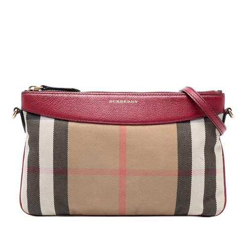 Pre-owned Burberry House Check Canvas Derby Peyton Crossbody Ladies ROSCALB5SIB - Brown - YHLYO6EVNAYH1H9T X