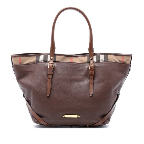 Pre-owned Burberry Medium House Check Trimmed Leather Salisbury Tote Ladies ITCF&10SCA - Brown - WUHYVY7V6CE5ICP9 X