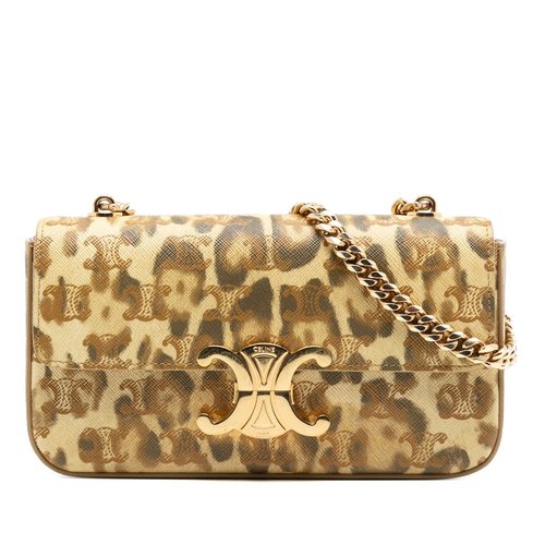 Pre-owned CELINE Calfskin Leopard Print Claude Chain Shoulder Bag Ladies ZG5JYVCT87729ZRK - Brown - ZG5JYVCT87729ZRK X