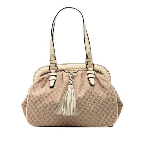 Pre-owned CELINE Macadam Canvas Tassel Frame Satchel Ladies WC-ST-0059 - Brown - Y1DGARWAEHT912MX X