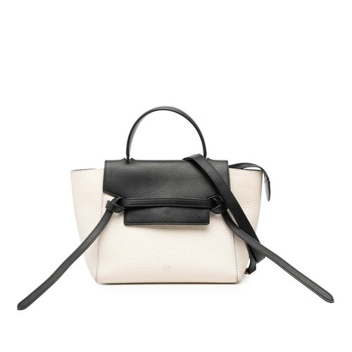 Pre-owned CELINE Micro Bicolor Leather Belt Satchel U-CU-0137 - Black - U-CU-0137 X