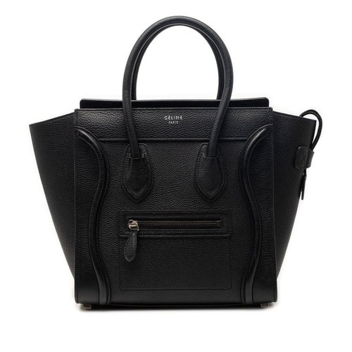 Pre-owned CELINE Micro Drummed Calfskin Luggage Tote Ladies 7MM2RXQ8Y70K1GQ4 - Black/Brown - F-MM-1195 X