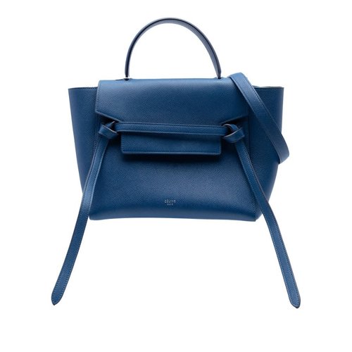 Pre-owned CELINE Micro Grained Calfskin Belt Bag Ladies S-AT-3187 S-SL-3197 - Blue - S-AT-3187 S-SL-3197 X