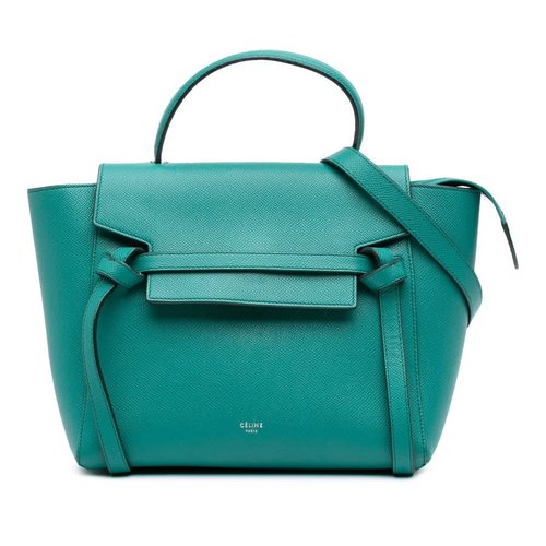 Pre-owned CELINE Micro Grained Calfskin Belt Bag Ladies U-MP-5126 - Green - U-MP-5126 X