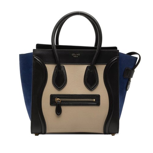 Pre-owned CELINE Micro Tricolor Calfskin and Suede Luggage Tote Ladies OP4I72G1E5OXR2MG - Blue/Brown - S-AT-1113-S-MM-1123 X