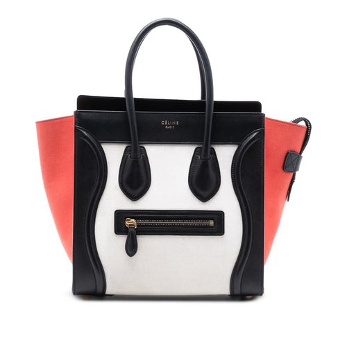 Pre-owned CELINE Micro Tricolor Canvas and Leather Luggage Tote 2Z826Y5TF4P3KNWG - Brown - 2Z826Y5TF4P3KNWG X