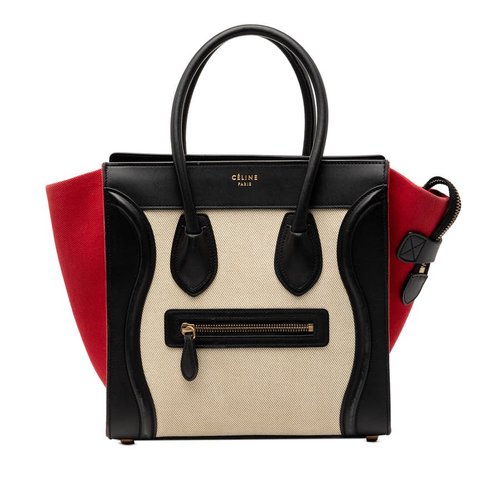 Pre-owned CELINE Micro Tricolor Canvas and Leather Luggage Tote Ladies S-GA-3185 - Brown - V285IQY3RHIC6YMJ X