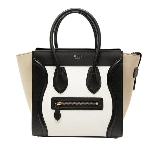 Pre-owned CELINE Micro Tricolor Leather Luggage Tote F-GA-2138 - Brown - F-GA-2138 X