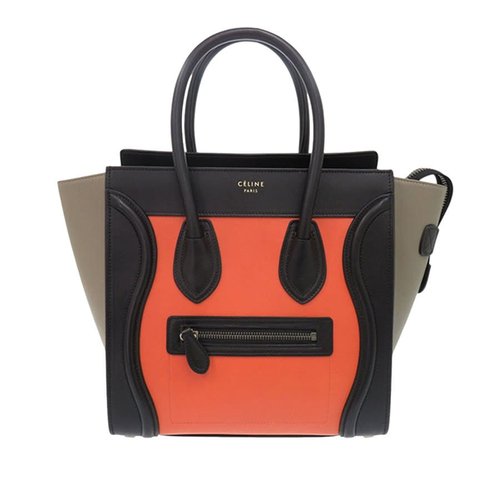 Pre-owned CELINE Micro Tricolor Leather Luggage Tote Ladies 3JWXAY8X4B87328M - Brown/Orange - 3JWXAY8X4B87328M X