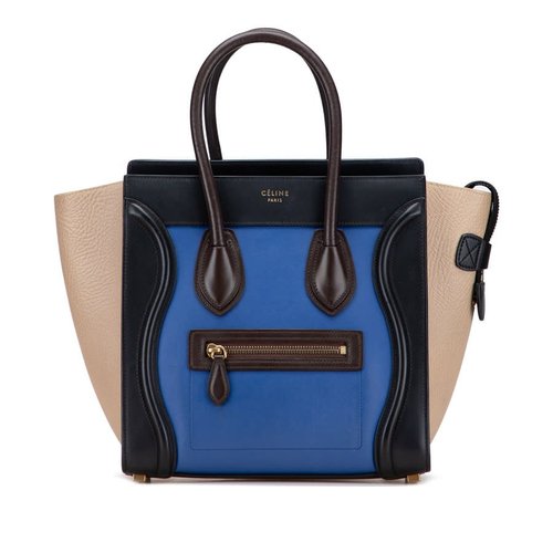 Pre-owned CELINE Micro Tricolor Leather Luggage Tote Ladies F-AT-1115 - Blue/Brown - F-AT-1115 X