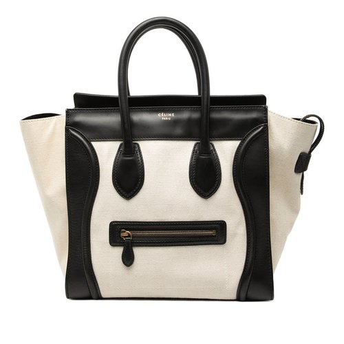 Pre-owned CELINE Mini Bicolor Canvas and Leather Luggage Tote Ladies S-AT-111 - Black/Brown - N6HO7LCGGJV9C052 X