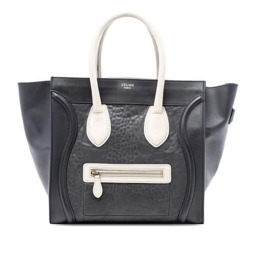 Pre-owned CELINE Mini Embossed Calfskin Luggage Tote Ladies ZVVLSDLJQH6D83UV - Black/Brown - U-PA-0131 X