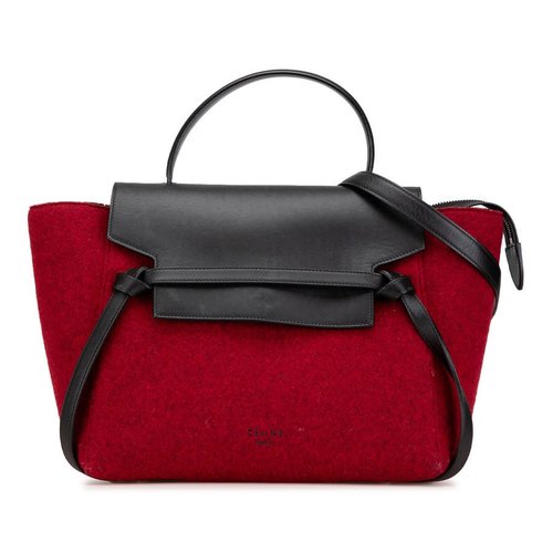 Pre-owned CELINE Mini Felt and Calfskin Belt Satchel Ladies F-MP-1156 - PA1YU3HA059BRXLF X