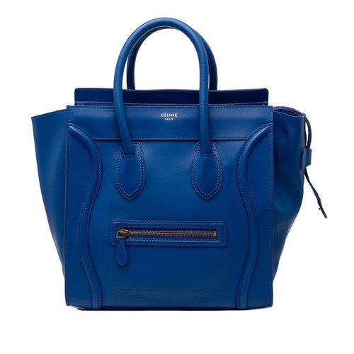 Pre-owned CELINE Mini Smooth Calfskin Luggage Tote Ladies 2RJ3SW4H26NVT50A - Blue/Brown - F-AT-0142 X