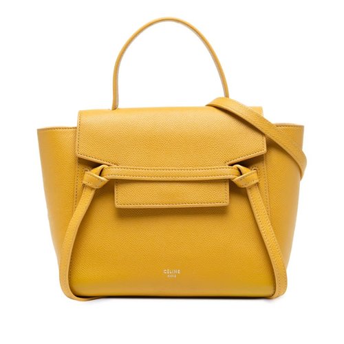 Pre-owned CELINE Nano Grained Calfskin Belt Bag Ladies F-GA-2128 - Yellow - TDRUKUEBQWILNO33 X