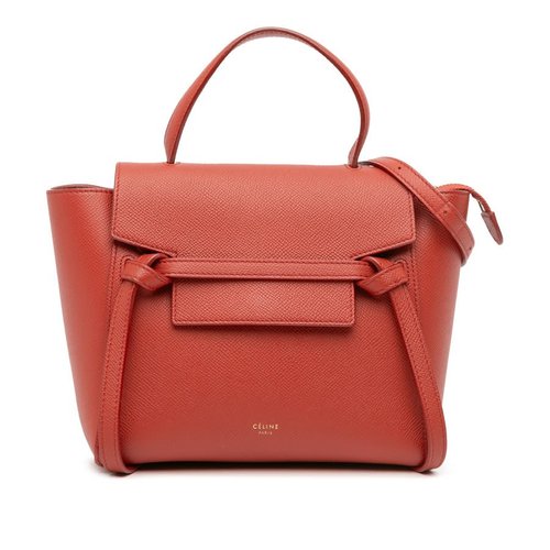 Pre-owned CELINE Nano Grained Calfskin Belt Bag Ladies F-MP-1168 - Orange - F-MP-1168 X