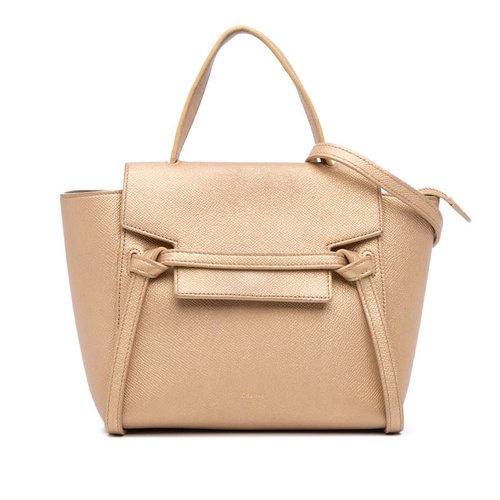 Pre-owned CELINE Nano Grained Calfskin Belt Bag U-GA-0199 - Gold Tone - U-GA-0199 X