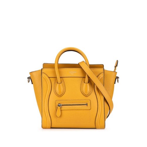 Pre-owned CELINE Nano Leather Luggage Tote Ladies S.VP.1113 - Brown/Yellow - C5JLCX5DYMMRBZD6 X