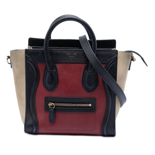 Pre-owned CELINE Nano Tricolor Calfskin and Suede Luggage Tote Ladies RJ5QSYUJ55RJYAN1 - Brown - S-ZP-0192 X