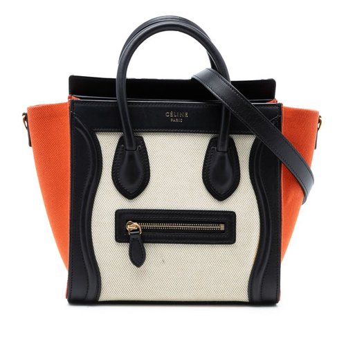 Pre-owned CELINE Nano Tricolor Canvas and Leather Luggage Tote Ladies IOEBOC8T5NRR3XYD - Brown - S-GA-4154 X