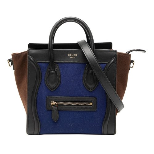 Pre-owned CELINE Nano Tricolor Felt Luggage Tote Ladies 8OPHRAC4LSYO9KM0 - Blue/Brown - F-GA-2105 X